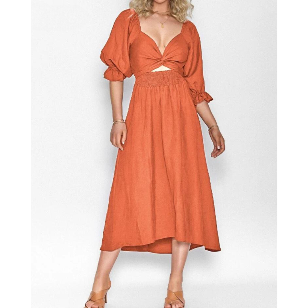 Karolina™ | Französisches Kleid mit Rückenärmeln