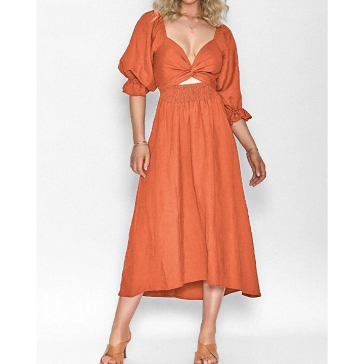 Karolina™ | Französisches Kleid mit Rückenärmeln