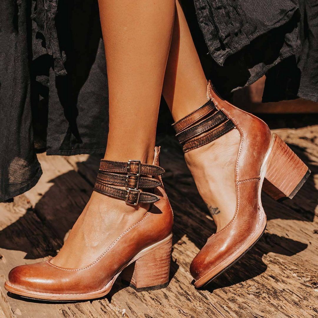 Sabrina | Leder-Sandalen mit Schnallen