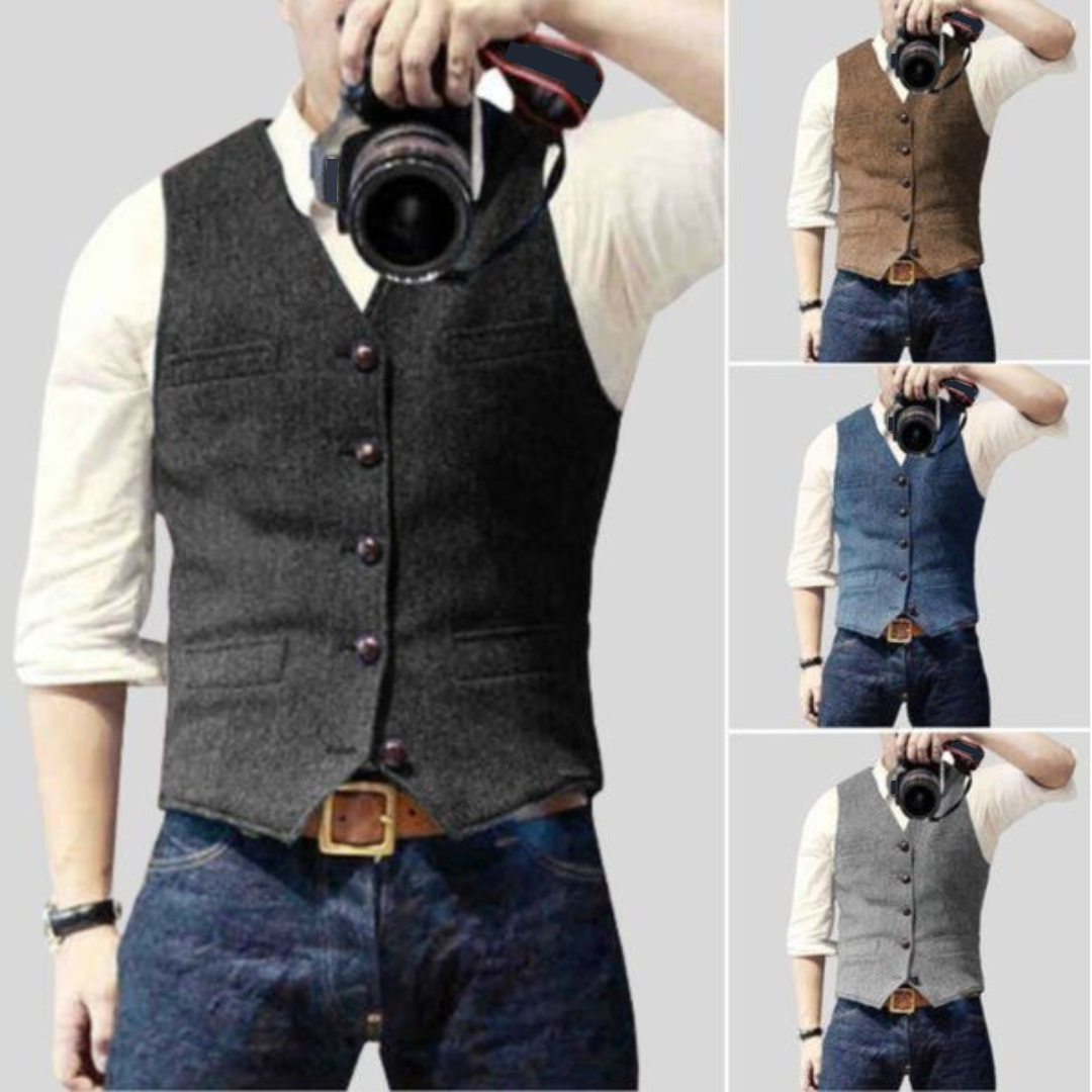 Jeremy | Wollgemischte Denim-Weste