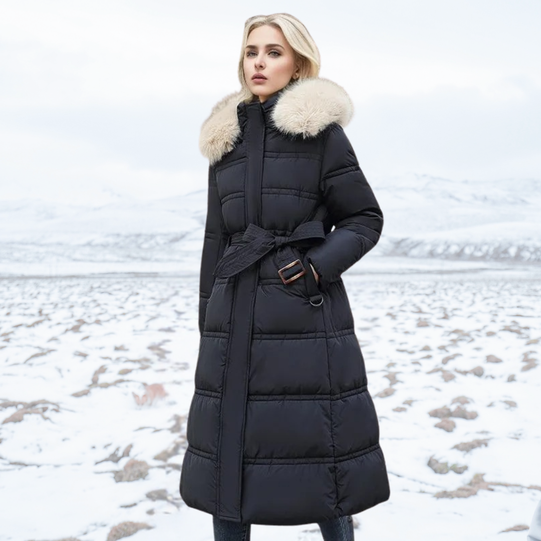 Jamaica | Langer Wintermantel mit Fellkapuze