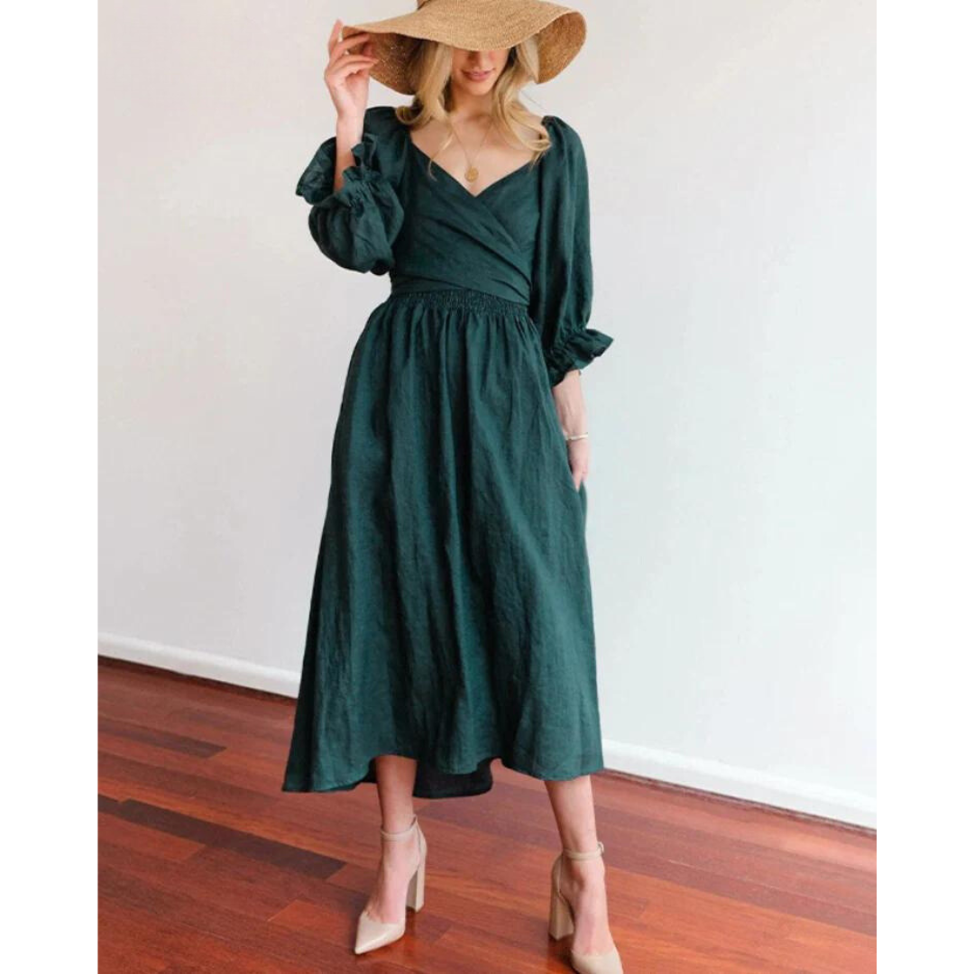 Karolina™ | Französisches Kleid mit Rückenärmeln