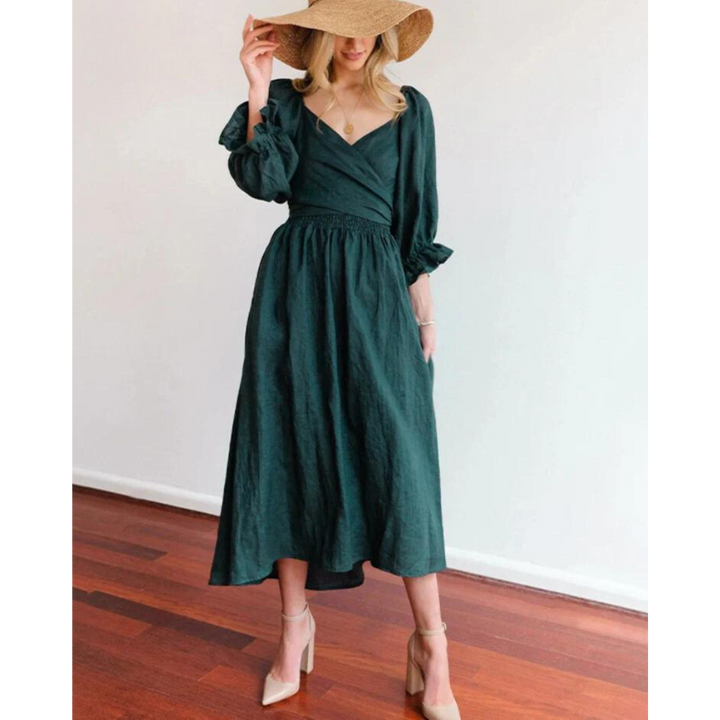 Karolina™ | Französisches Kleid mit Rückenärmeln