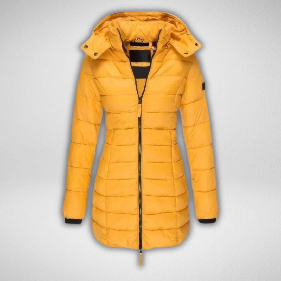 Janet | Lange Slim Fit Pufferjacke