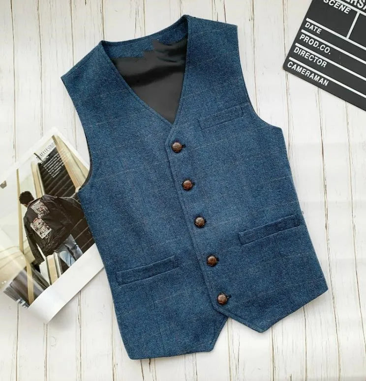 Jeremy | Wollgemischte Denim-Weste