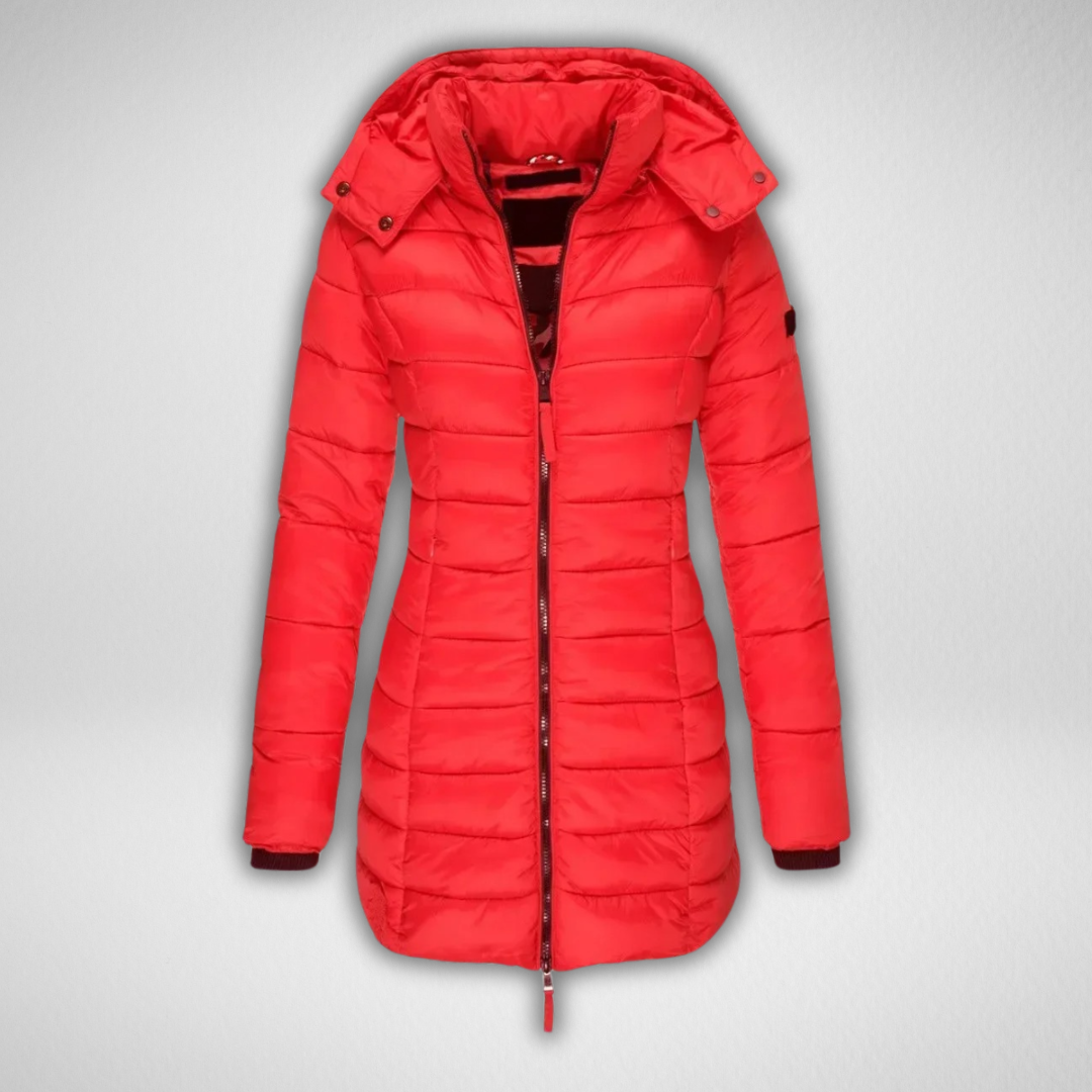 Janet | Lange Slim Fit Pufferjacke