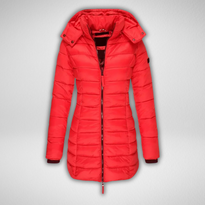 Janet | Lange Slim Fit Pufferjacke