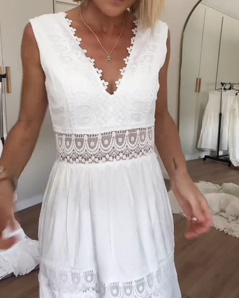 Magdalena™ | Weißes Spitzenkleid