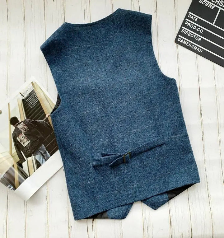 Jeremy | Wollgemischte Denim-Weste