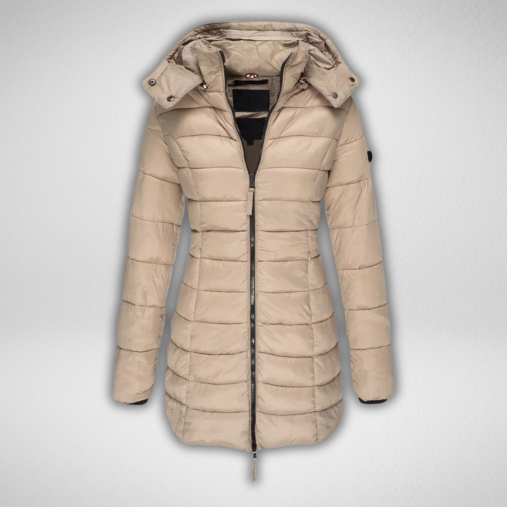Janet | Lange Slim Fit Pufferjacke