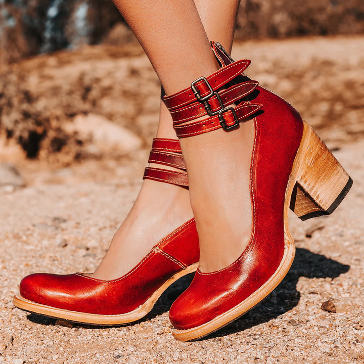Sabrina | Leder-Sandalen mit Schnallen