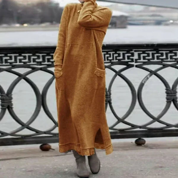 Celine | Langes Wollbaumwollkleid
