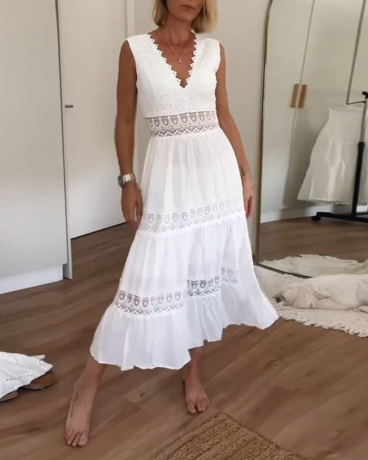 Magdalena™ | Weißes Spitzenkleid