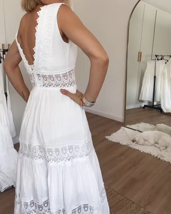 Magdalena™ | Weißes Spitzenkleid