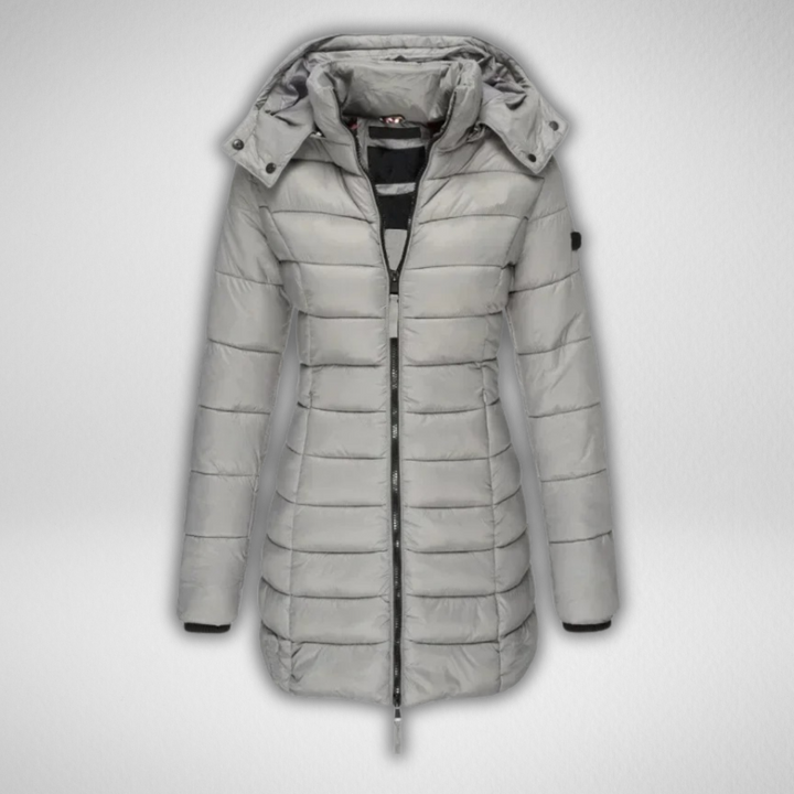 Janet | Lange Slim Fit Pufferjacke