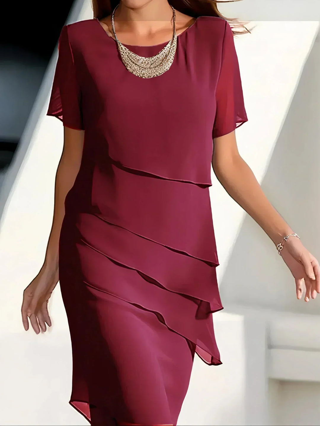 Anneliese™ | Midi-Kleid mit Kurzarm