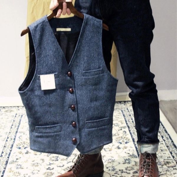 Jeremy | Wollgemischte Denim-Weste