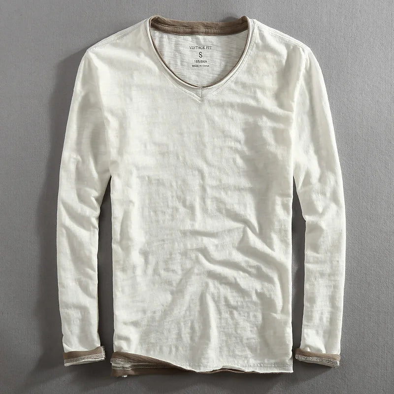 Bastian | Langarm V-Ausschnitt T-Shirt
