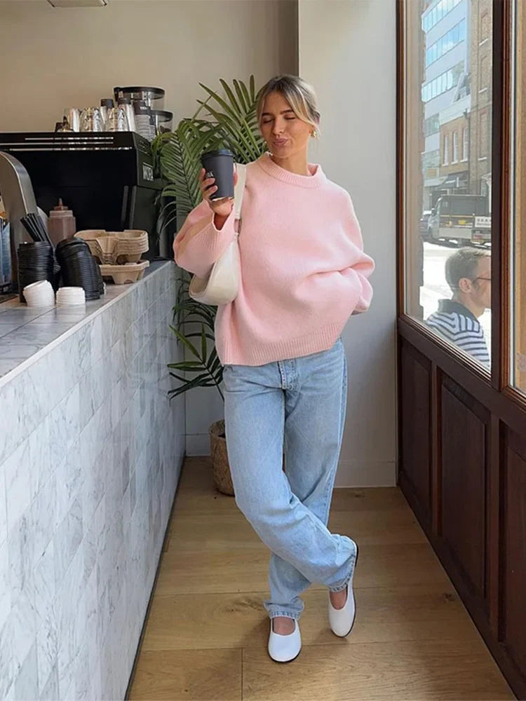 Rosalinda | Süßer rosa Strickpullover