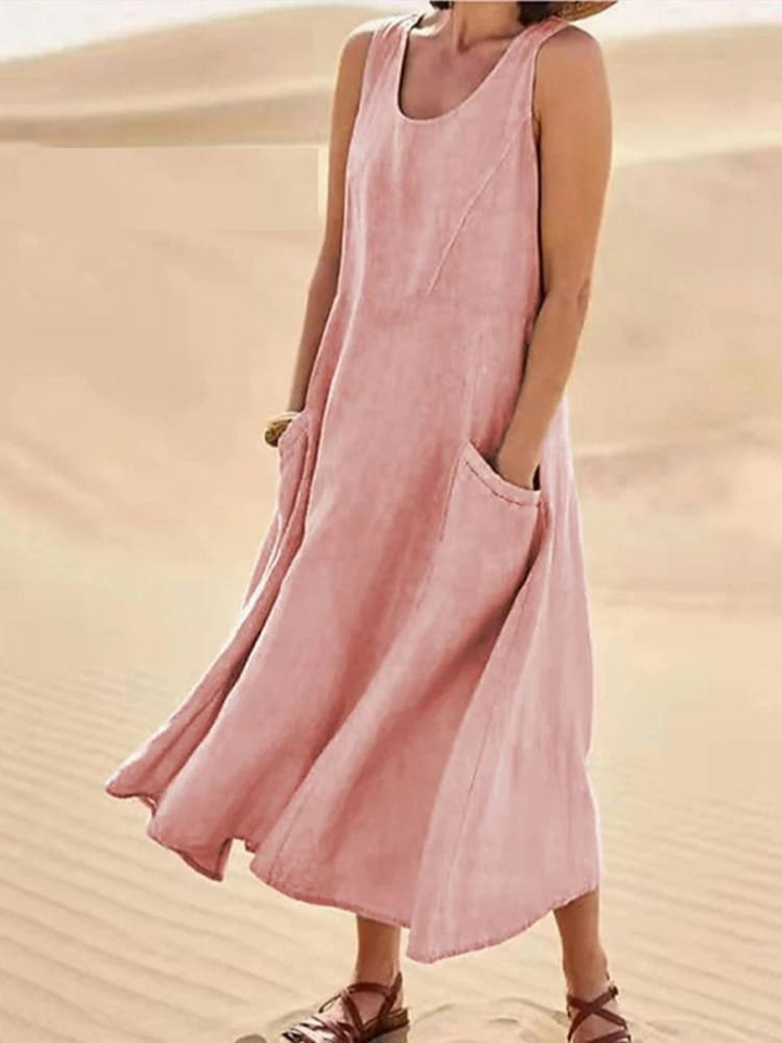 Estelle™ | Elegantes Sommerkleid wit Bauchabdeckung