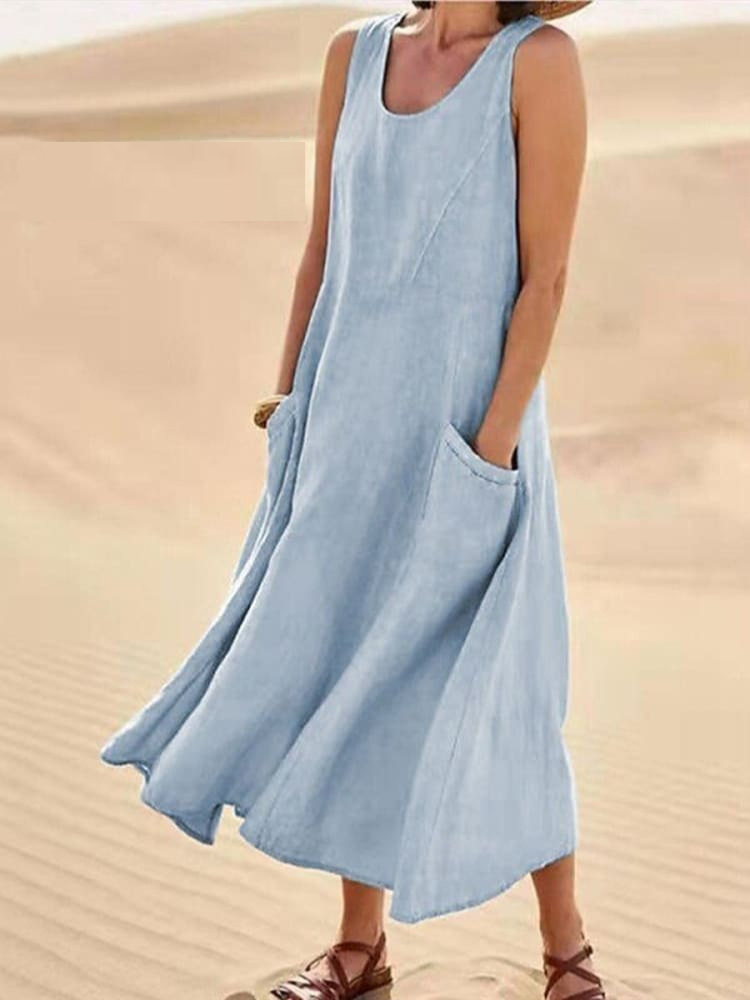 Estelle™ | Elegantes Sommerkleid wit Bauchabdeckung