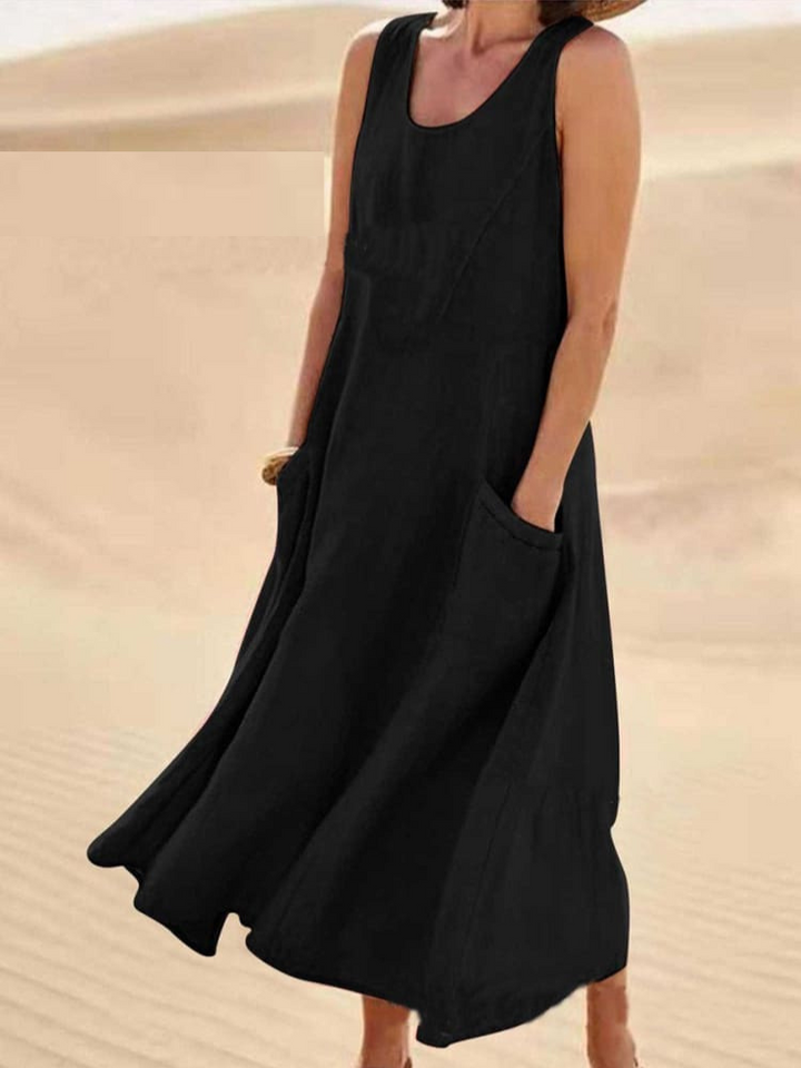 Estelle™ | Elegantes Sommerkleid wit Bauchabdeckung