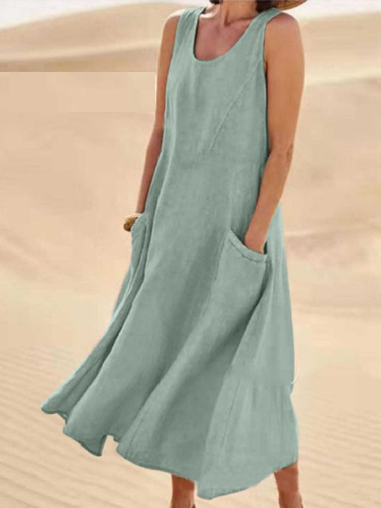 Estelle™ | Elegantes Sommerkleid wit Bauchabdeckung