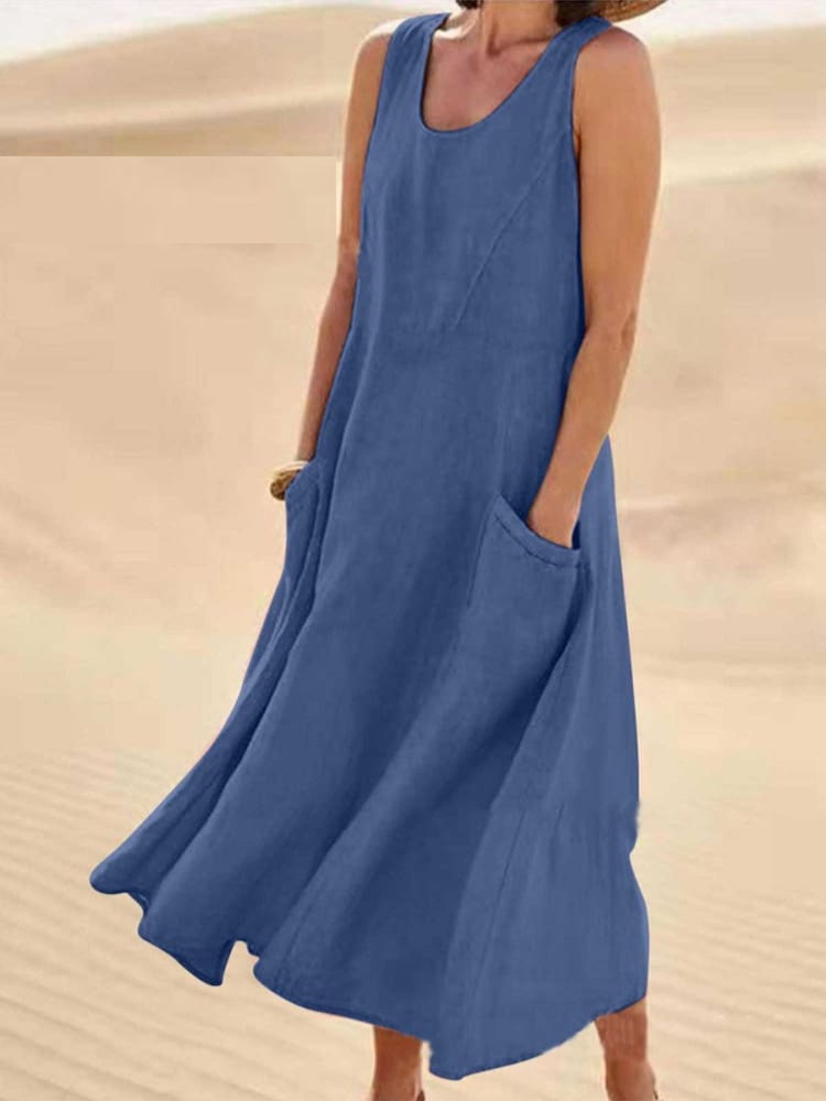 Estelle™ | Elegantes Sommerkleid wit Bauchabdeckung