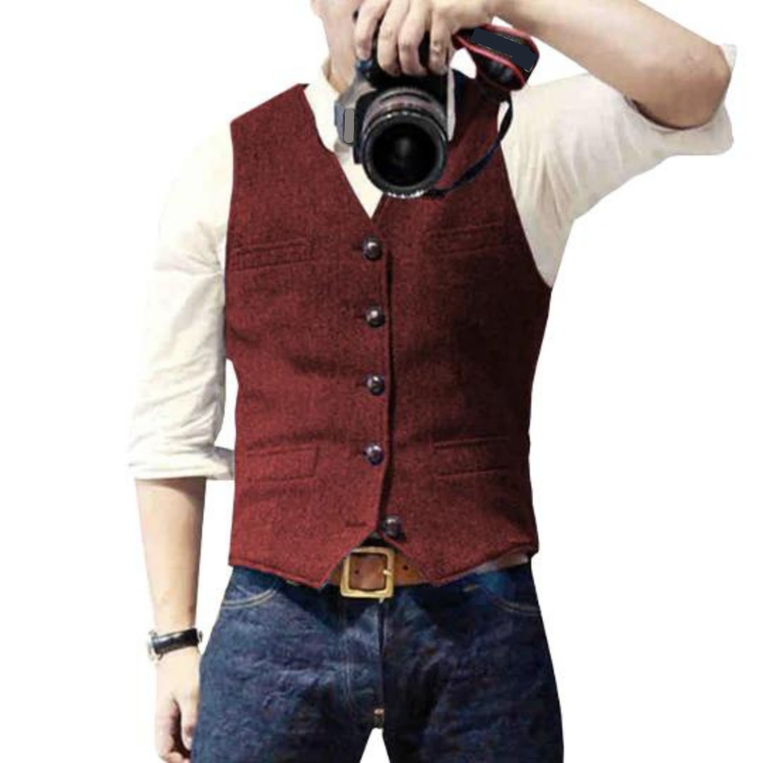 Jeremy | Wollgemischte Denim-Weste
