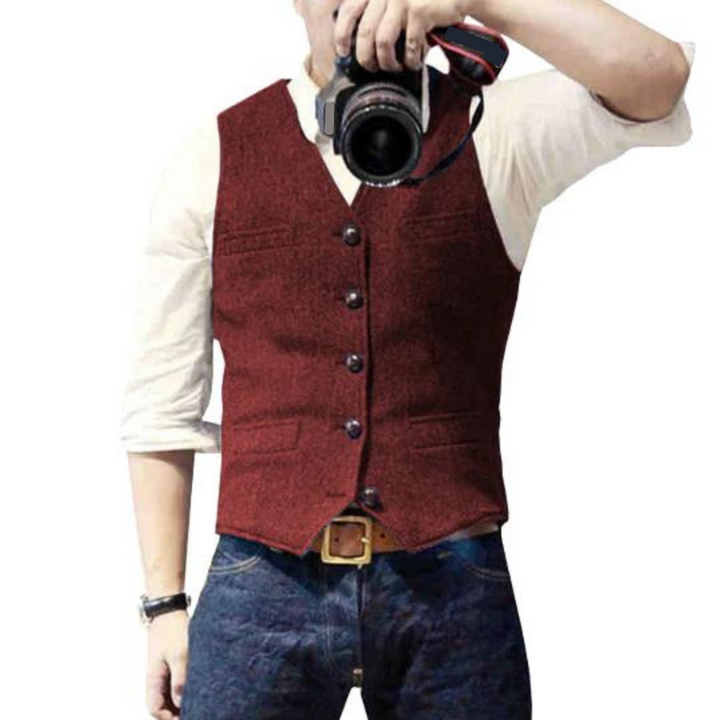 Jeremy | Wollgemischte Denim-Weste