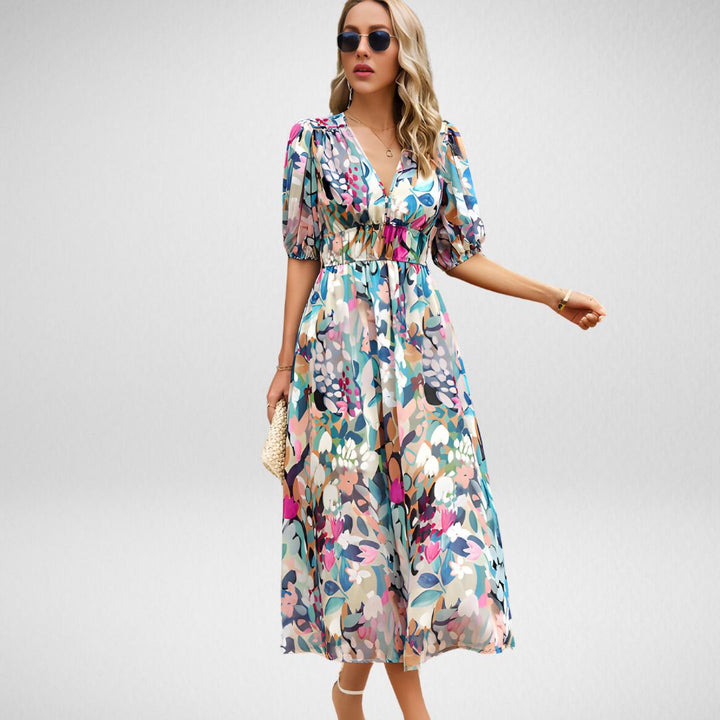 Angela™ | Charmantes Kleid mit V-Ausschnitt