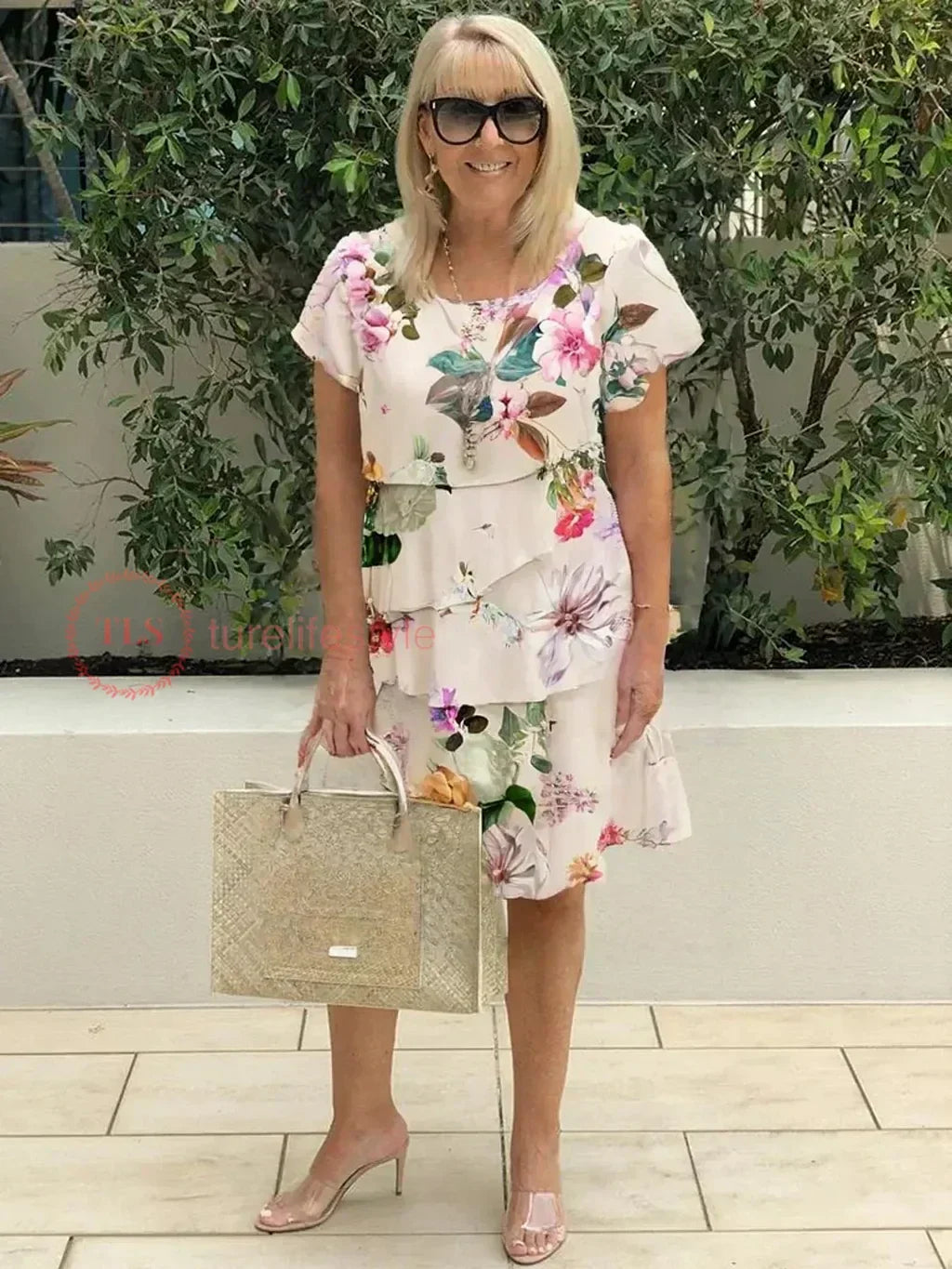 Stefania™ | Plissiertes Kleid mit Rüschen und Blumenmuster