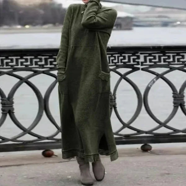 Celine | Langes Wollbaumwollkleid