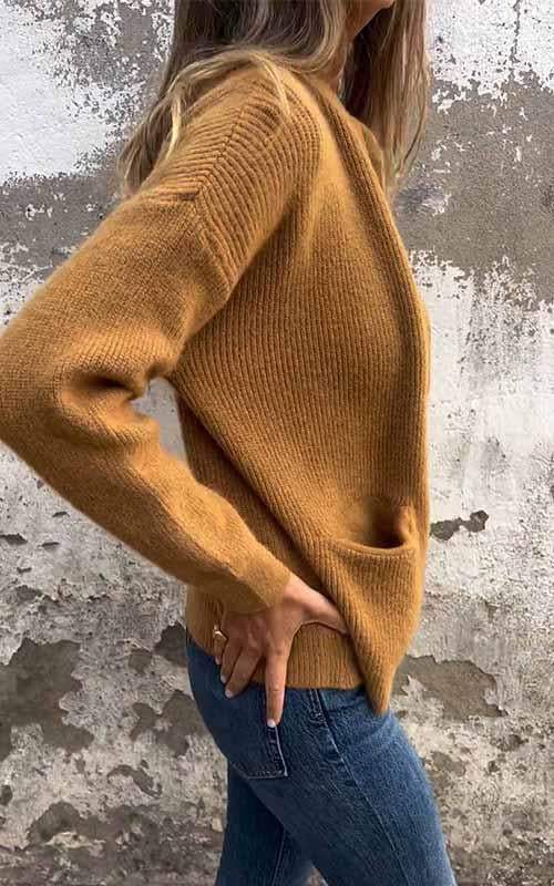 Mila | Strickjacke mit Reißverschluss und Tasche