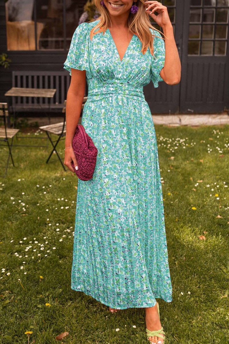 Eileen™ | Elegantes Blumenkleid wit Bauchabdeckung