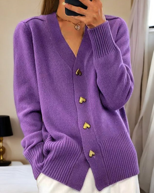 Tiffany | Cardigan mit herzförmigen Knöpfen